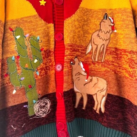 Blizzard Bay Polar Bear Fairisle Ugly Christmas Sweater Festive Western Cozy - Picture 5 of 14